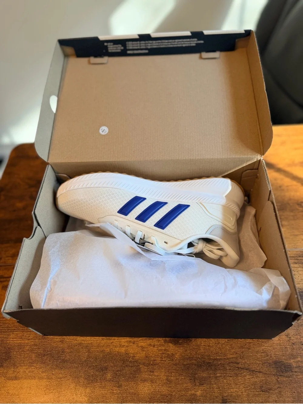 Adidas White & Blue Running Shoes 9M/10W